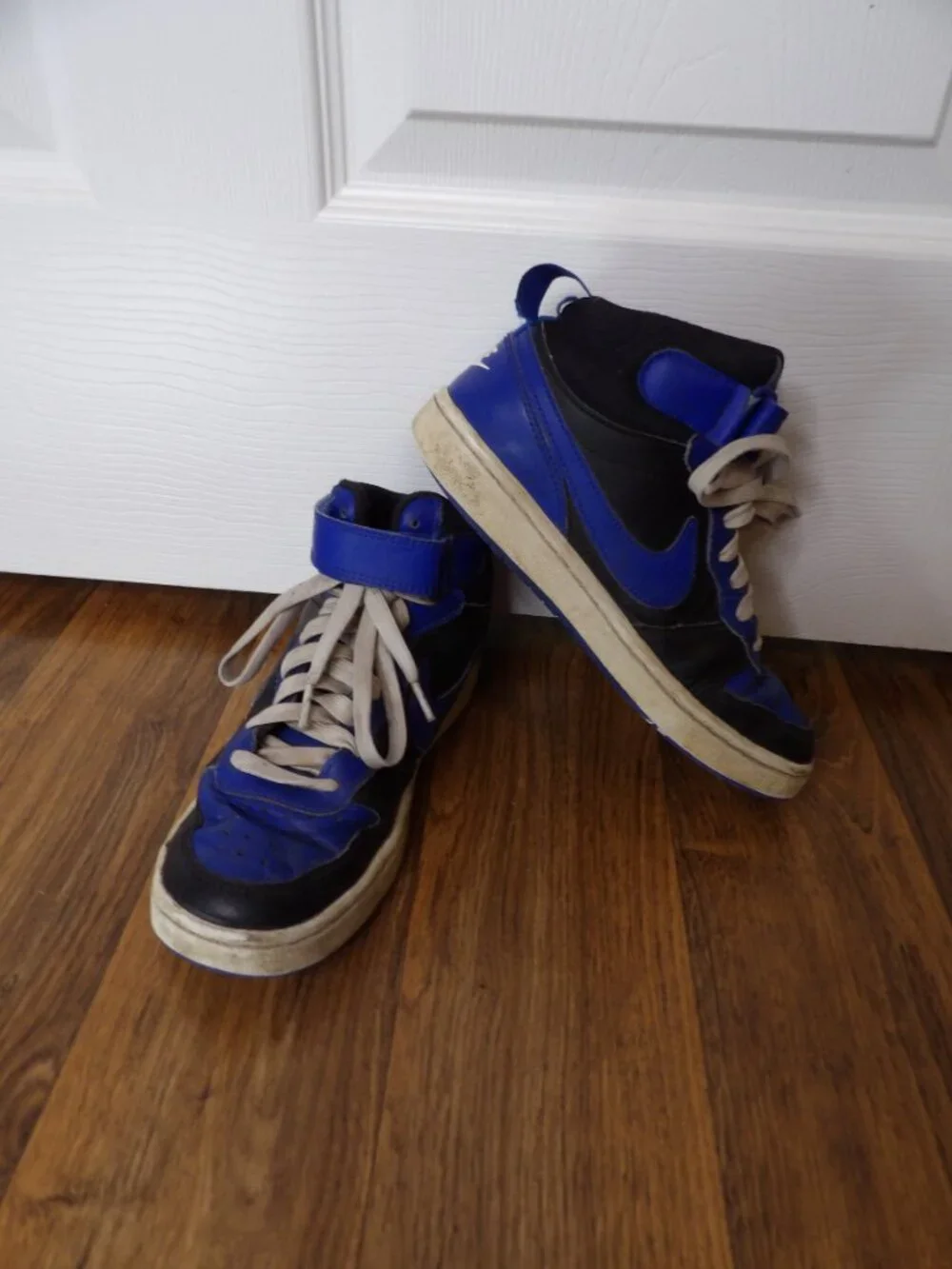 Nike Court Borough Mid 2 GS Black Game Royal High Top Sneakers Size 4.5
